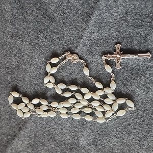 925 All Sterling Silver Vaticano  Rosary with Stones.
